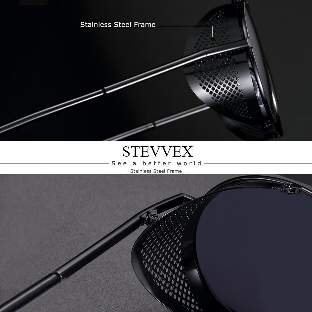Luxury Round Metal Polarized Steampunk Round Sunglasses Retro sun glasses Glasses Vintage Style For Men and Women With UV400 Protection -STS9NC18654AWE- Melted Glam LLC