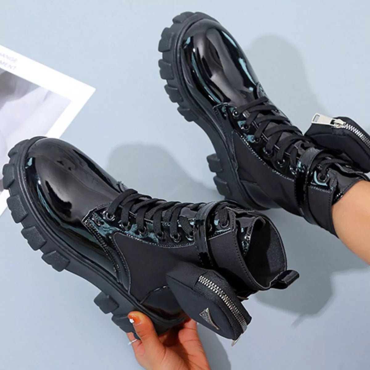 Lace Up Platform Ankle Boots -Platform Boots- Melted Glam LLC