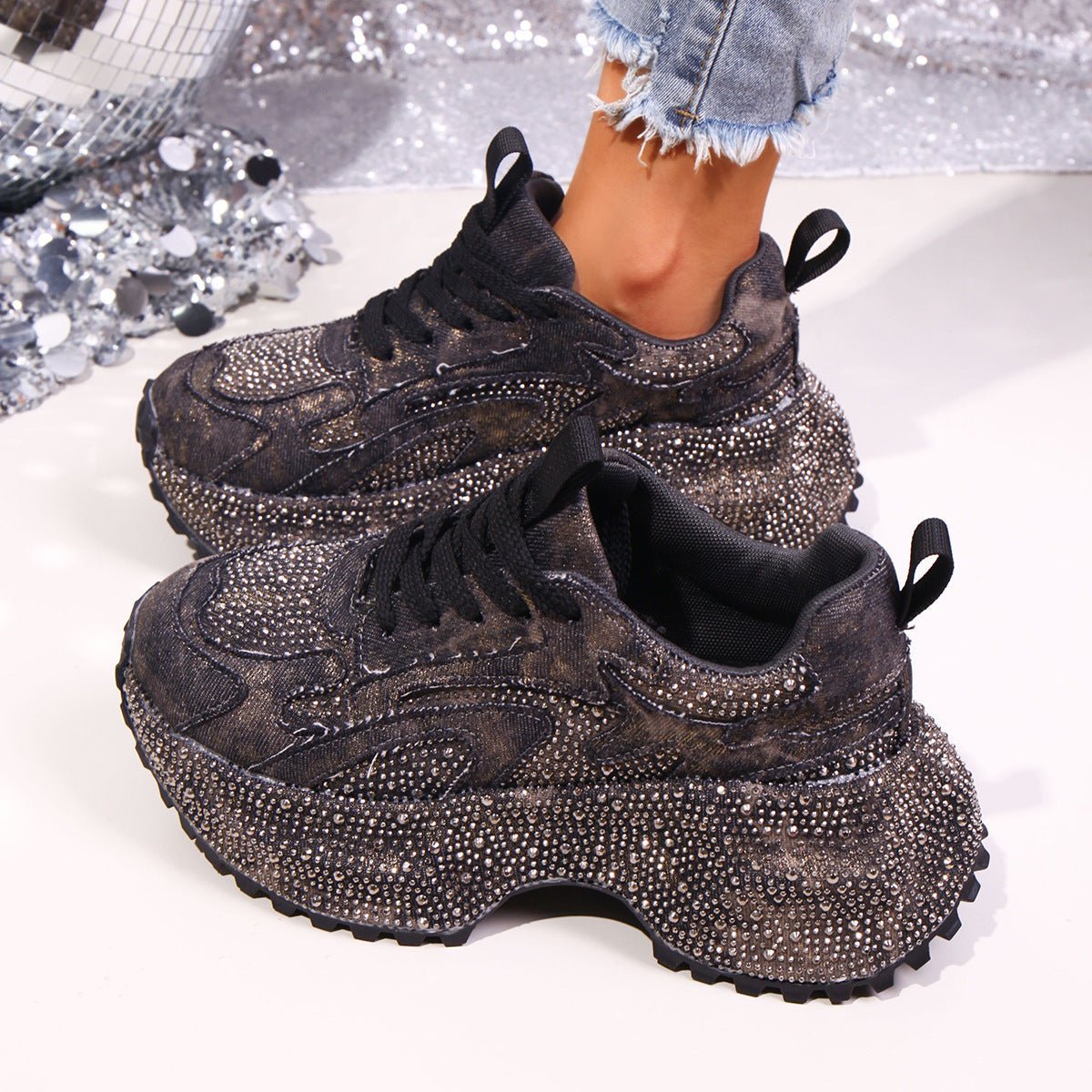 Women's Height-Increasing Platform Sneakers - Thick Sole Casual Shoes -Women's Shoes- Melted Glam LLC