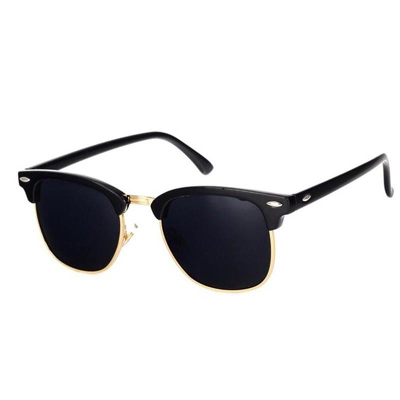 Polarized Semi-Rimless Unisex Man and Woman Classic Vintage Retro Sunglasses With U400 Protection Oculos De Sol Gafas -STS9NC17048CGD- Melted Glam LLC