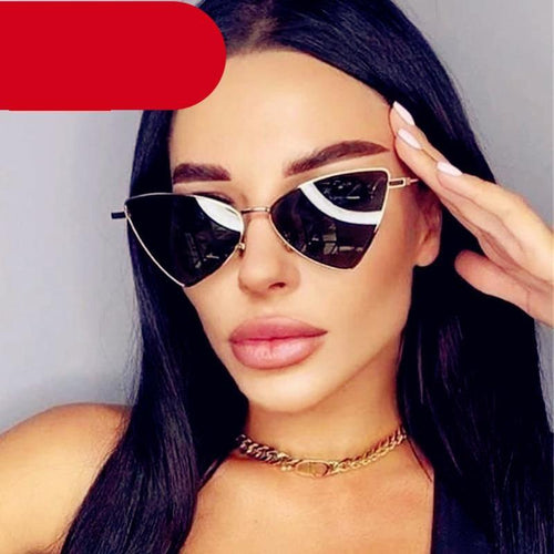 Cat Eye Sunglasses Rimless Cateye Sunglasses Retro Vintage Narrow Triangle Glasses for Women MenModern Retro Triangle Elegant Sunglasses For Women New Luxury Style Glasses For Women/Men New Retro Style Eyeglasses For Women -sunglasses- Melted Glam LLC