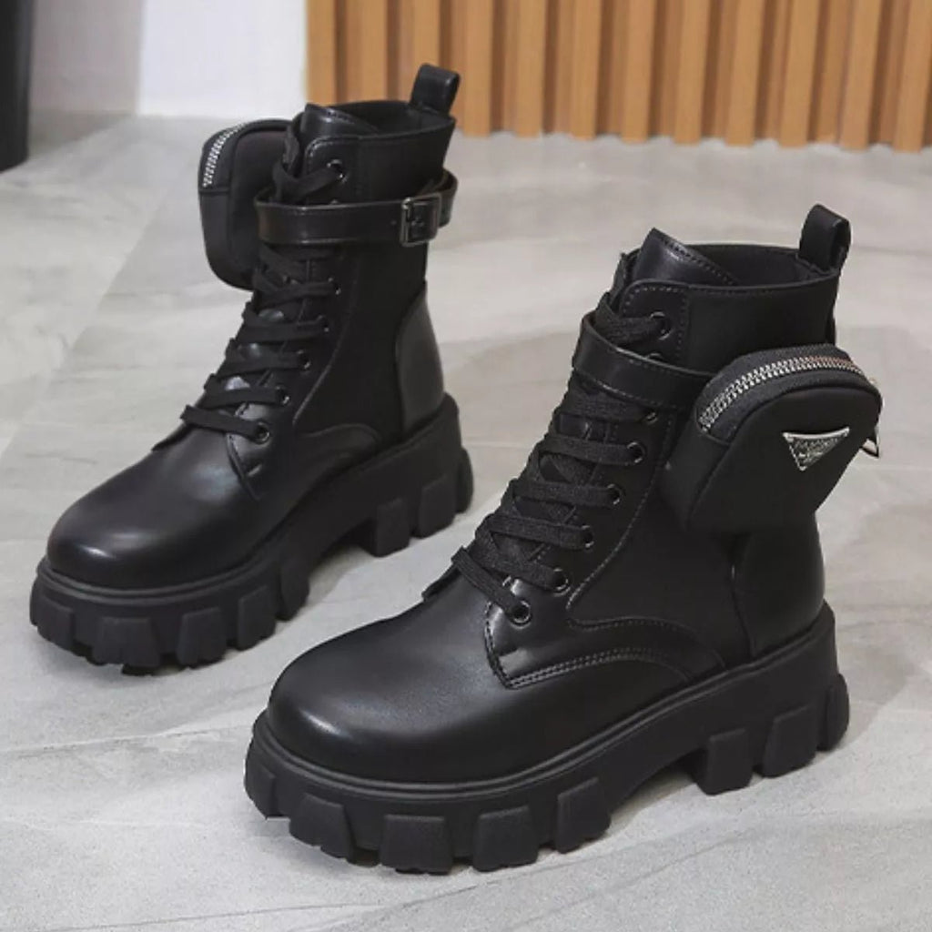 Lace Up Platform Ankle Boots -Platform Boots- Melted Glam LLC