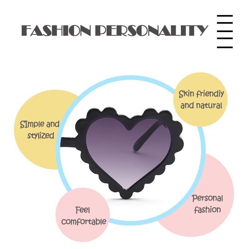 Classic Children's Fashionable Cute Heart-Shaped Sunglasses Designer Personalized Flower Love Baby Sunglasses Block 90% Of UVB and UVA Rays over sized heart shaped sunglasses -STS9NCFT3WEO- Melted Glam LLC