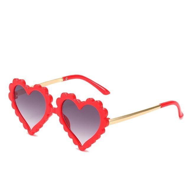 Classic Children's Fashionable Cute Heart-Shaped Sunglasses Designer Personalized Flower Love Baby Sunglasses Block 90% Of UVB and UVA Rays over sized heart shaped sunglasses -STS9NCFT3WEO- Melted Glam LLC