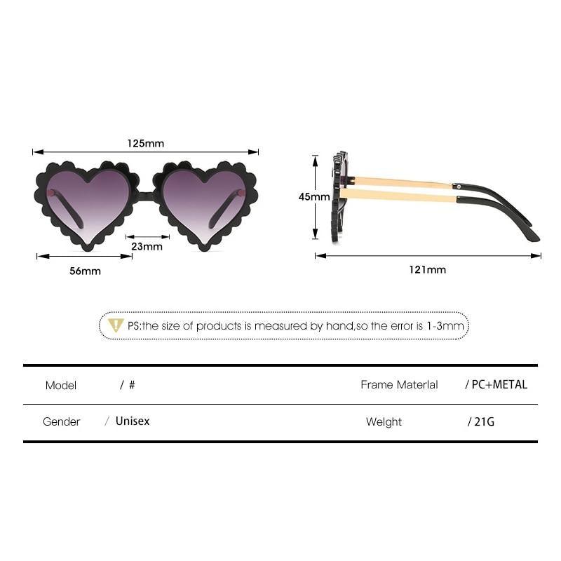Classic Children's Fashionable Cute Heart-Shaped Sunglasses Designer Personalized Flower Love Baby Sunglasses Block 90% Of UVB and UVA Rays over sized heart shaped sunglasses -STS9NCFT3WEO- Melted Glam LLC