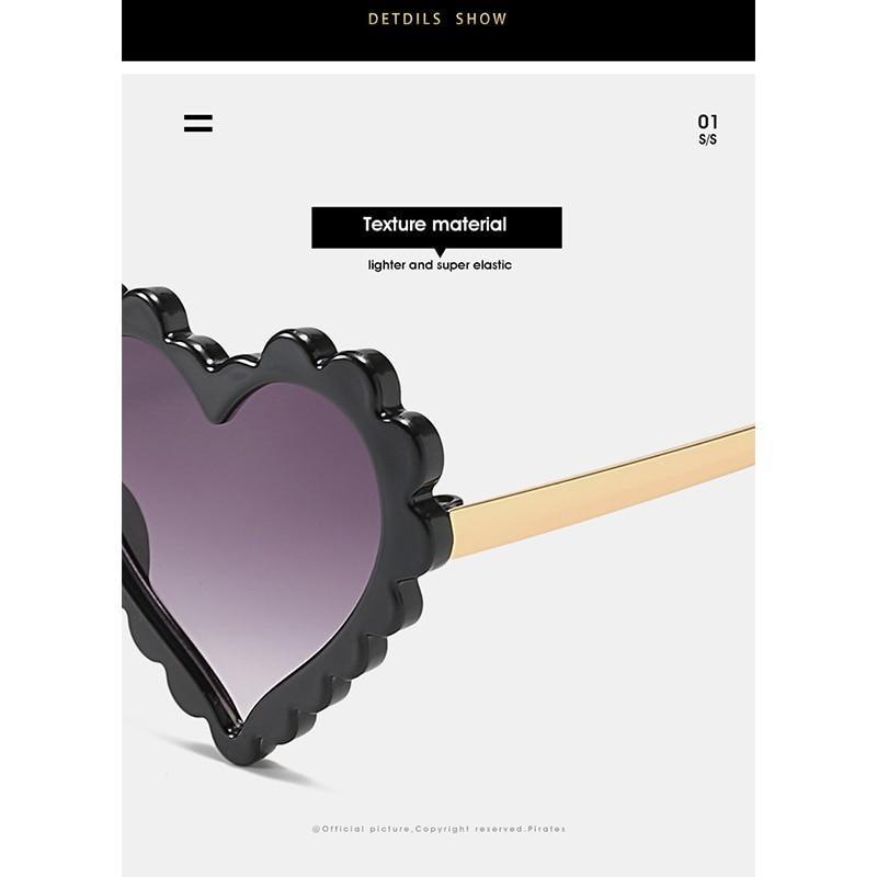 Classic Children's Fashionable Cute Heart-Shaped Sunglasses Designer Personalized Flower Love Baby Sunglasses Block 90% Of UVB and UVA Rays over sized heart shaped sunglasses -STS9NCFT3WEO- Melted Glam LLC