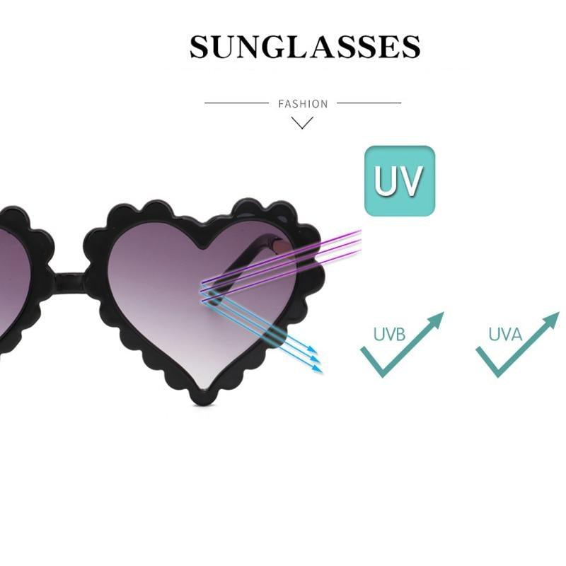 Classic Children's Fashionable Cute Heart-Shaped Sunglasses Designer Personalized Flower Love Baby Sunglasses Block 90% Of UVB and UVA Rays over sized heart shaped sunglasses -STS9NCFT3WEO- Melted Glam LLC