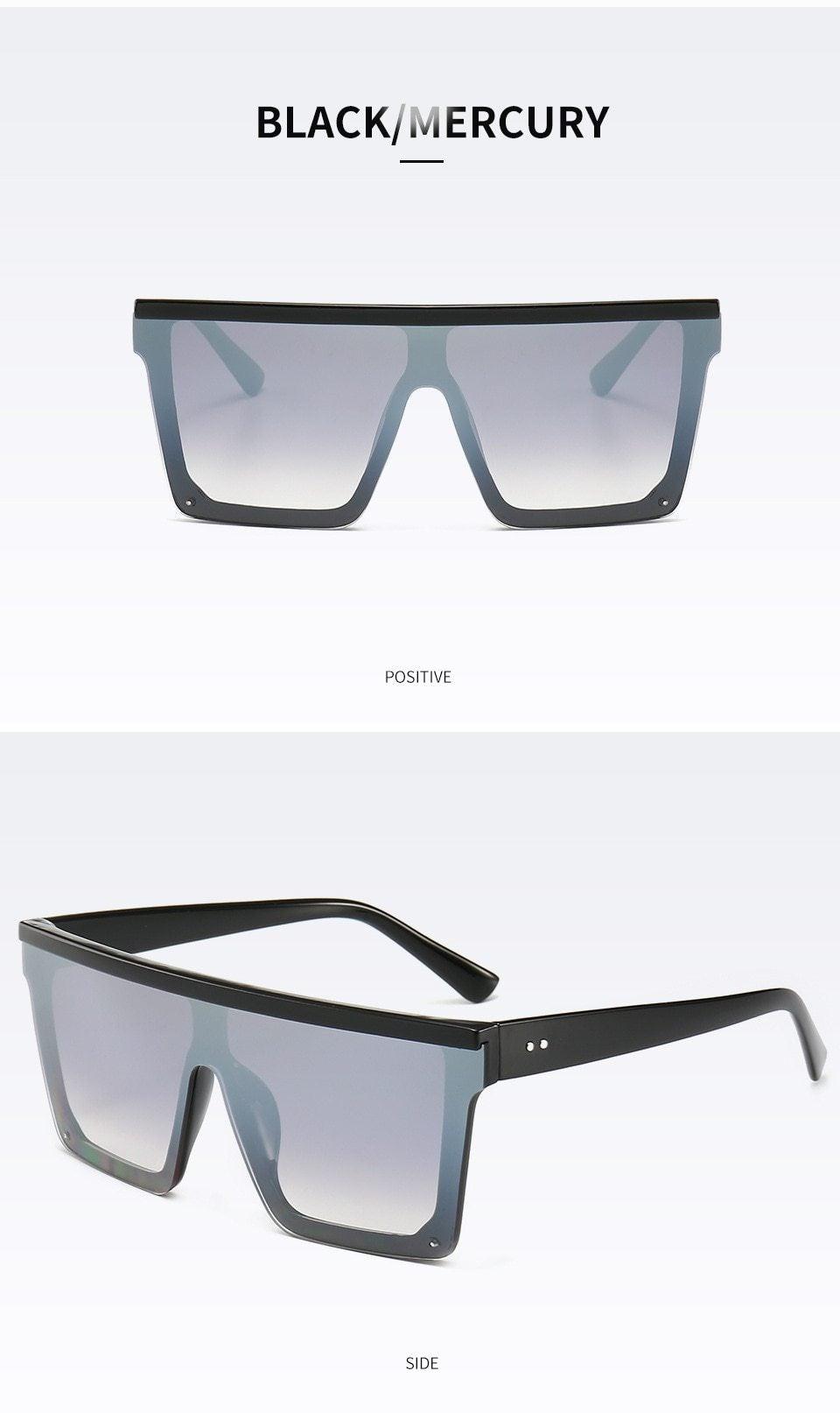 Classic Male Big Black Sunglasses For Men & Women New Fashionable Design New Mirror Pink Square Oversize Square Sunglasses for Women Men -sunglasses- Melted Glam LLC