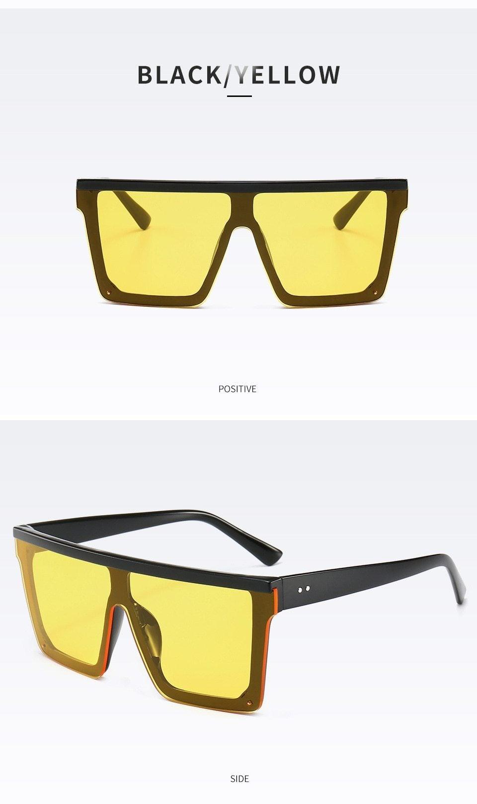 Classic Male Big Black Sunglasses For Men & Women New Fashionable Design New Mirror Pink Square Oversize Square Sunglasses for Women Men -sunglasses- Melted Glam LLC