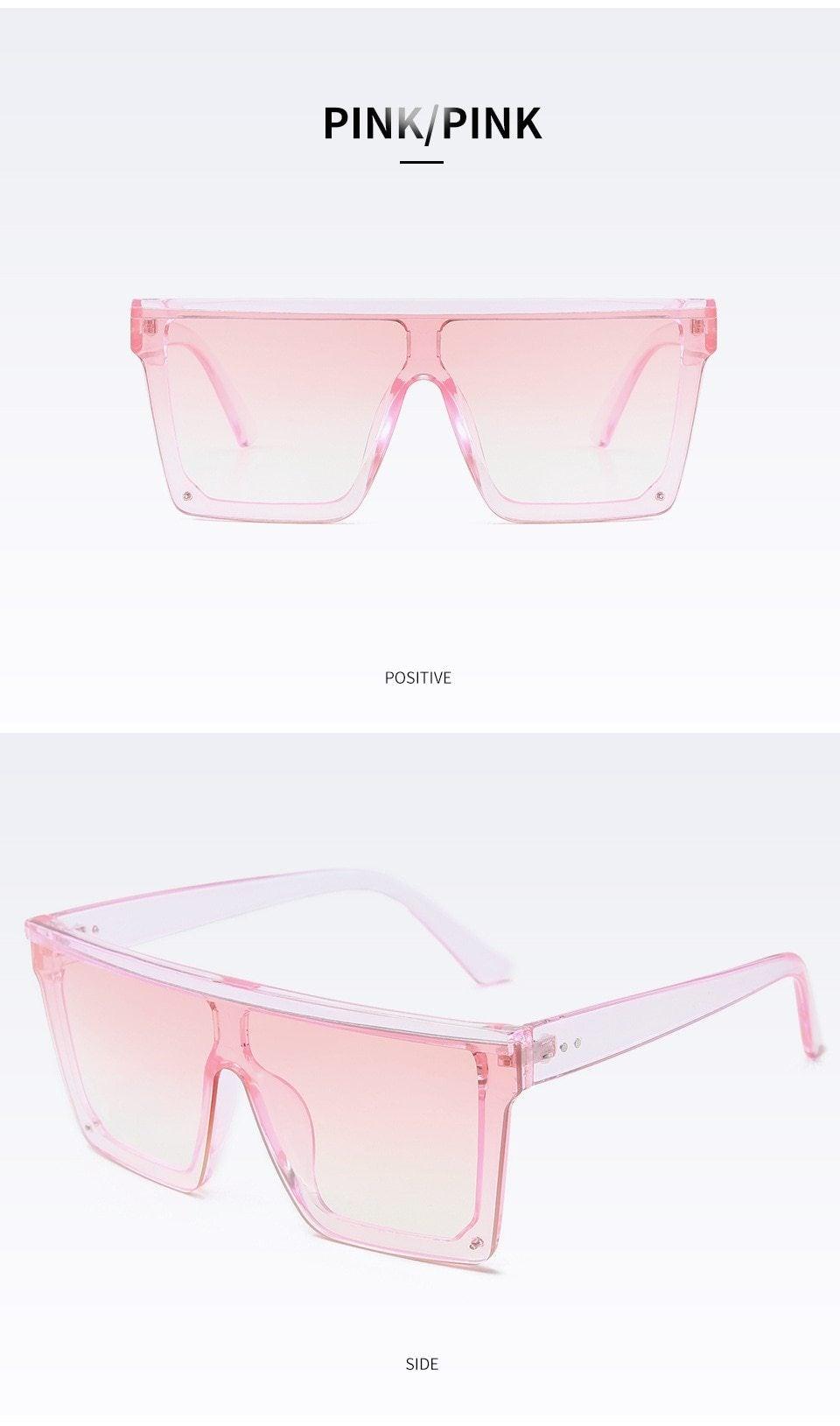 Classic Male Big Black Sunglasses For Men & Women New Fashionable Design New Mirror Pink Square Oversize Square Sunglasses for Women Men -sunglasses- Melted Glam LLC