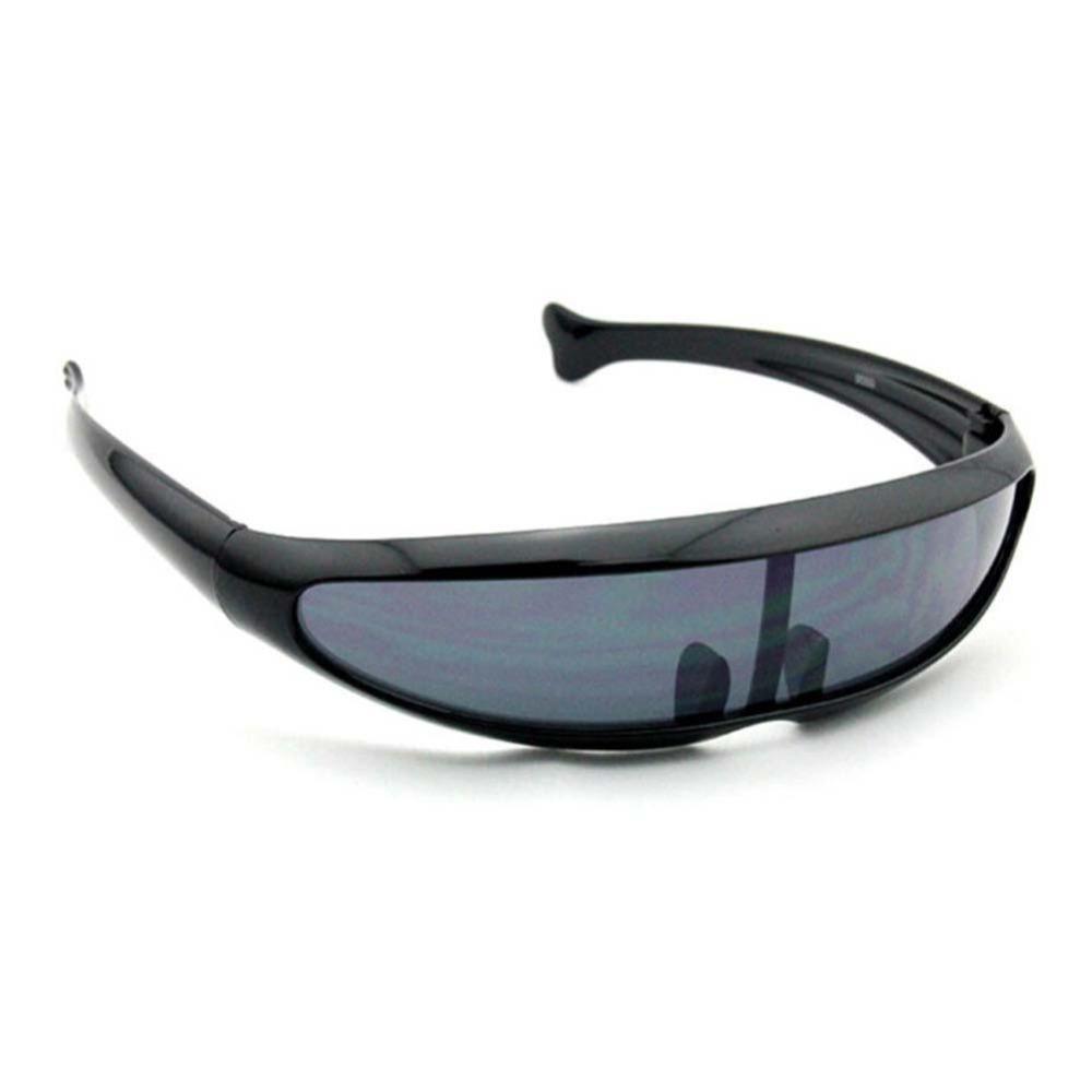 Classic Narrow Cyclops Visor Style Sunglasses For Men & Women Laser Eyeglasses Trendy Mirrored Lens Eyewear Glasses Cyclops Sunglasses Robot Space Costume Color Mirrored Lens -STS9NCNB3WOLM- Melted Glam LLC