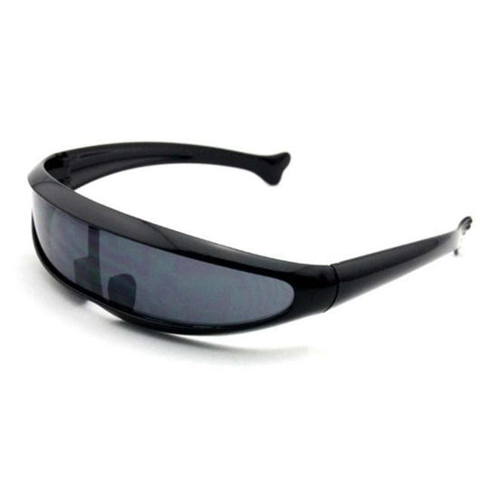 Classic Narrow Cyclops Visor Style Sunglasses For Men & Women Laser Eyeglasses Trendy Mirrored Lens Eyewear Glasses Cyclops Sunglasses Robot Space Costume Color Mirrored Lens -STS9NCNB3WOLM- Melted Glam LLC