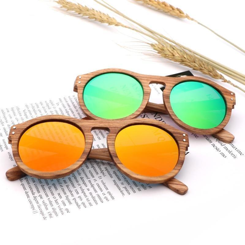 Classic Style Wood Retro Style Sunglasses For Men And Women Sunglasses Stylish New Frames Round Shape Sunglasses Frame Round Polarized -Sunglasses- Melted Glam LLC