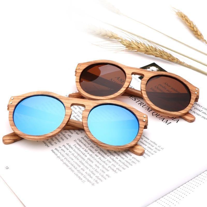 Classic Style Wood Retro Style Sunglasses For Men And Women Sunglasses Stylish New Frames Round Shape Sunglasses Frame Round Polarized -Sunglasses- Melted Glam LLC