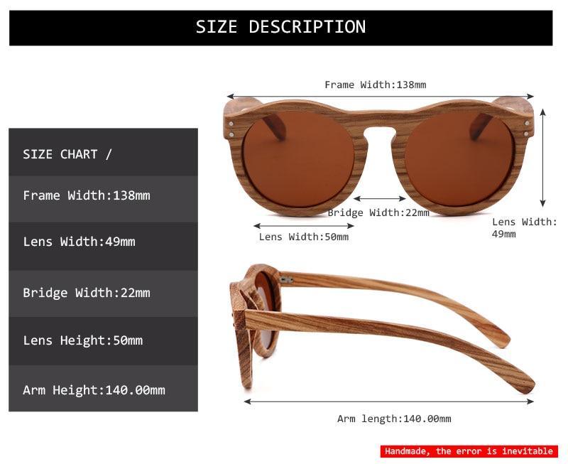 Classic Style Wood Retro Style Sunglasses For Men And Women Sunglasses Stylish New Frames Round Shape Sunglasses Frame Round Polarized -Sunglasses- Melted Glam LLC