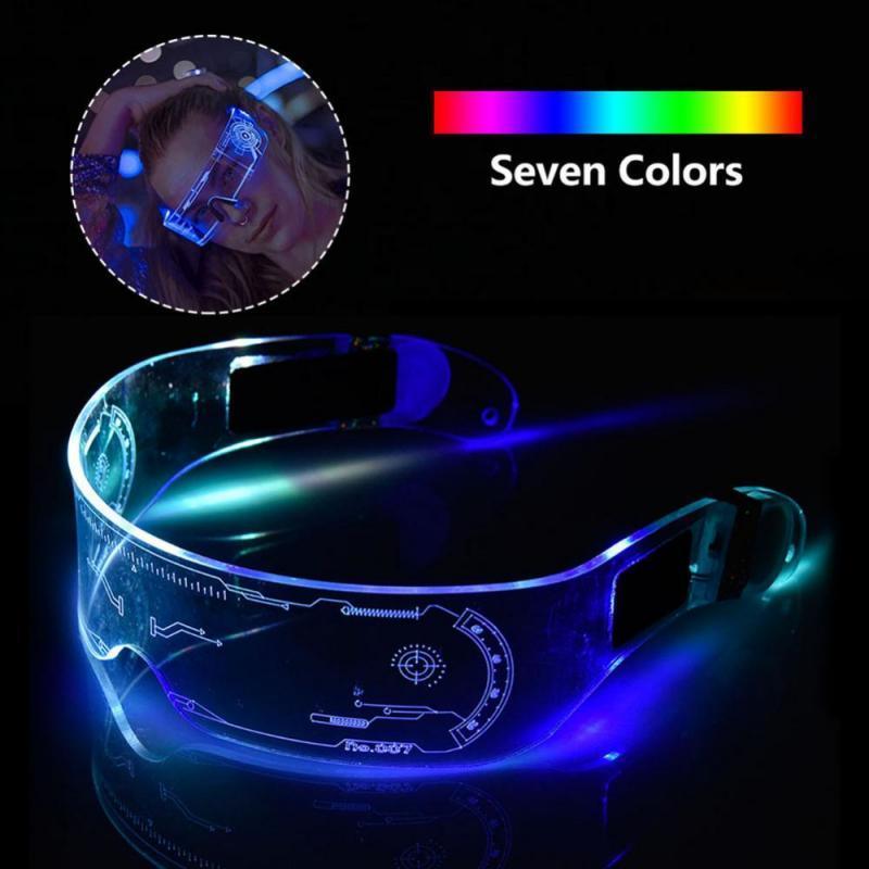 Colorful Luminous Popular Cycling Style Sunglasses For Men & Women New Futuristic Electronic Visor Glasses In Vintage Style Eyeglasses For Christmas Halloween Party -STS9NCM43WDLU- Melted Glam LLC