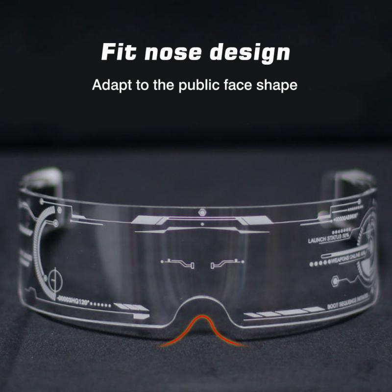 Colorful Luminous Popular Cycling Style Sunglasses For Men & Women New Futuristic Electronic Visor Glasses In Vintage Style Eyeglasses For Christmas Halloween Party -STS9NCM43WDLU- Melted Glam LLC
