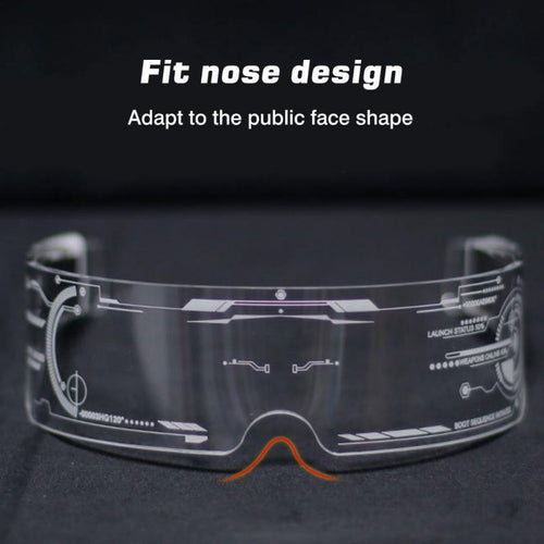 Colorful Luminous Popular Cycling Style Sunglasses For Men & Women New Futuristic Electronic Visor Glasses In Vintage Style Eyeglasses For Christmas Halloween Party -STS9NCM43WDLU- Melted Glam LLC