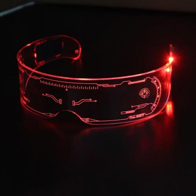 Colorful Luminous Popular Cycling Style Sunglasses For Men & Women New Futuristic Electronic Visor Glasses In Vintage Style Eyeglasses For Christmas Halloween Party -STS9NCM43WDLU- Melted Glam LLC