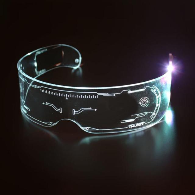 Colorful Luminous Popular Cycling Style Sunglasses For Men & Women New Futuristic Electronic Visor Glasses In Vintage Style Eyeglasses For Christmas Halloween Party -STS9NCM43WDLU- Melted Glam LLC