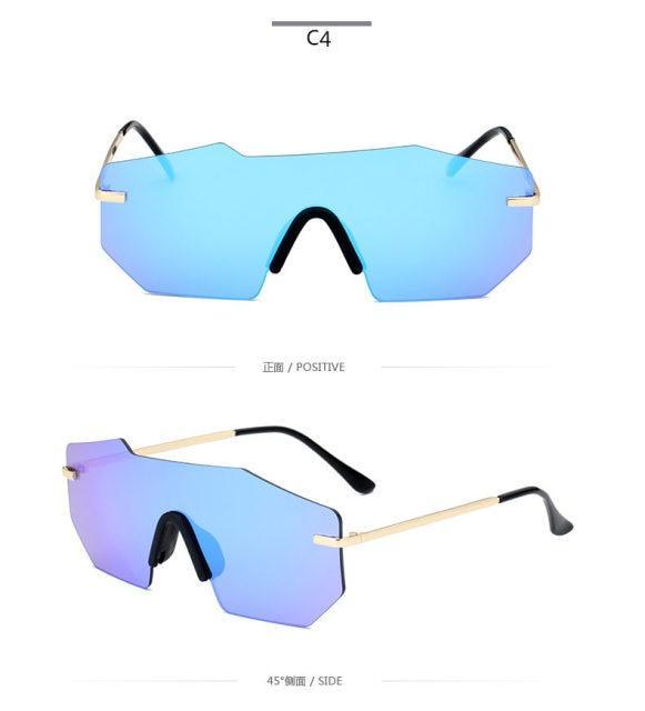 Cycling Glasseses Sports Sunglasses UV400 Protection Baseball Fishing Ski Running Go Unisex Polarized Rectangle Shape Sunglasses For Men & Women Retro Shape Mirror Frameless Glasses -Sunglasses- Melted Glam LLC