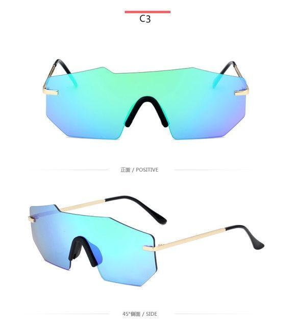 Cycling Glasseses Sports Sunglasses UV400 Protection Baseball Fishing Ski Running Go Unisex Polarized Rectangle Shape Sunglasses For Men & Women Retro Shape Mirror Frameless Glasses -Sunglasses- Melted Glam LLC