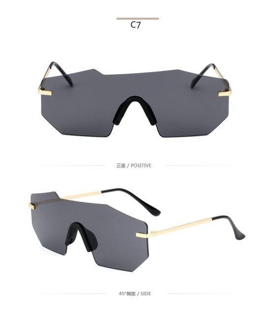 Cycling Glasseses Sports Sunglasses UV400 Protection Baseball Fishing Ski Running Go Unisex Polarized Rectangle Shape Sunglasses For Men & Women Retro Shape Mirror Frameless Glasses -Sunglasses- Melted Glam LLC
