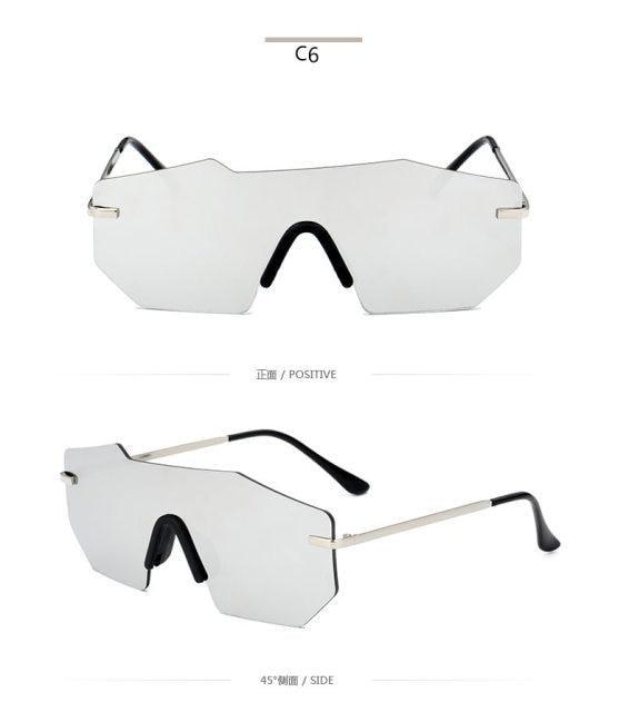 Cycling Glasseses Sports Sunglasses UV400 Protection Baseball Fishing Ski Running Go Unisex Polarized Rectangle Shape Sunglasses For Men & Women Retro Shape Mirror Frameless Glasses -Sunglasses- Melted Glam LLC