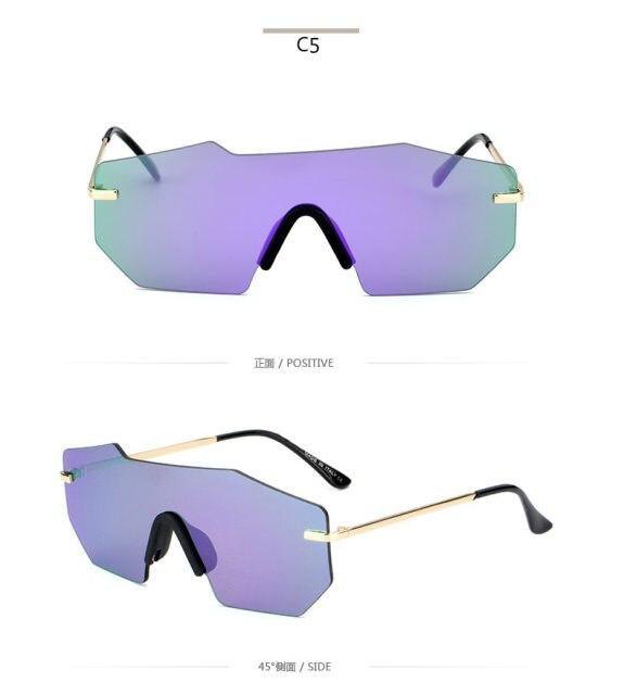 Cycling Glasseses Sports Sunglasses UV400 Protection Baseball Fishing Ski Running Go Unisex Polarized Rectangle Shape Sunglasses For Men & Women Retro Shape Mirror Frameless Glasses -Sunglasses- Melted Glam LLC