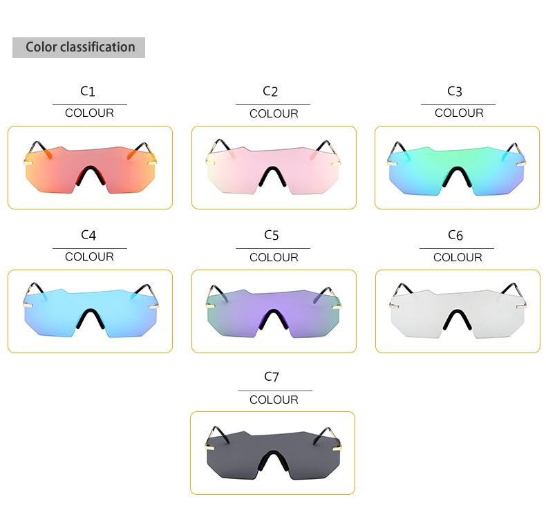 Cycling Glasseses Sports Sunglasses UV400 Protection Baseball Fishing Ski Running Go Unisex Polarized Rectangle Shape Sunglasses For Men & Women Retro Shape Mirror Frameless Glasses -Sunglasses- Melted Glam LLC