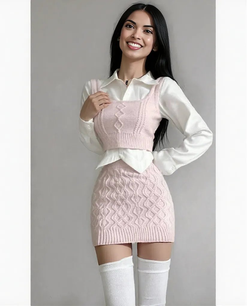 New pink Dress Sweater dress for teenage girl -Dress- Melted Glam LLC
