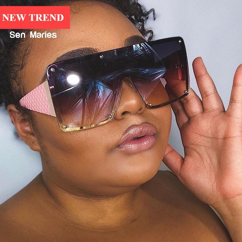 New Square Sunglasses For Women Fashion Oversized Metal Frame Vintage Glasses Retro Gradient Colors Glass With UV400 Protection -STS9NC170157CFR- Melted Glam LLC