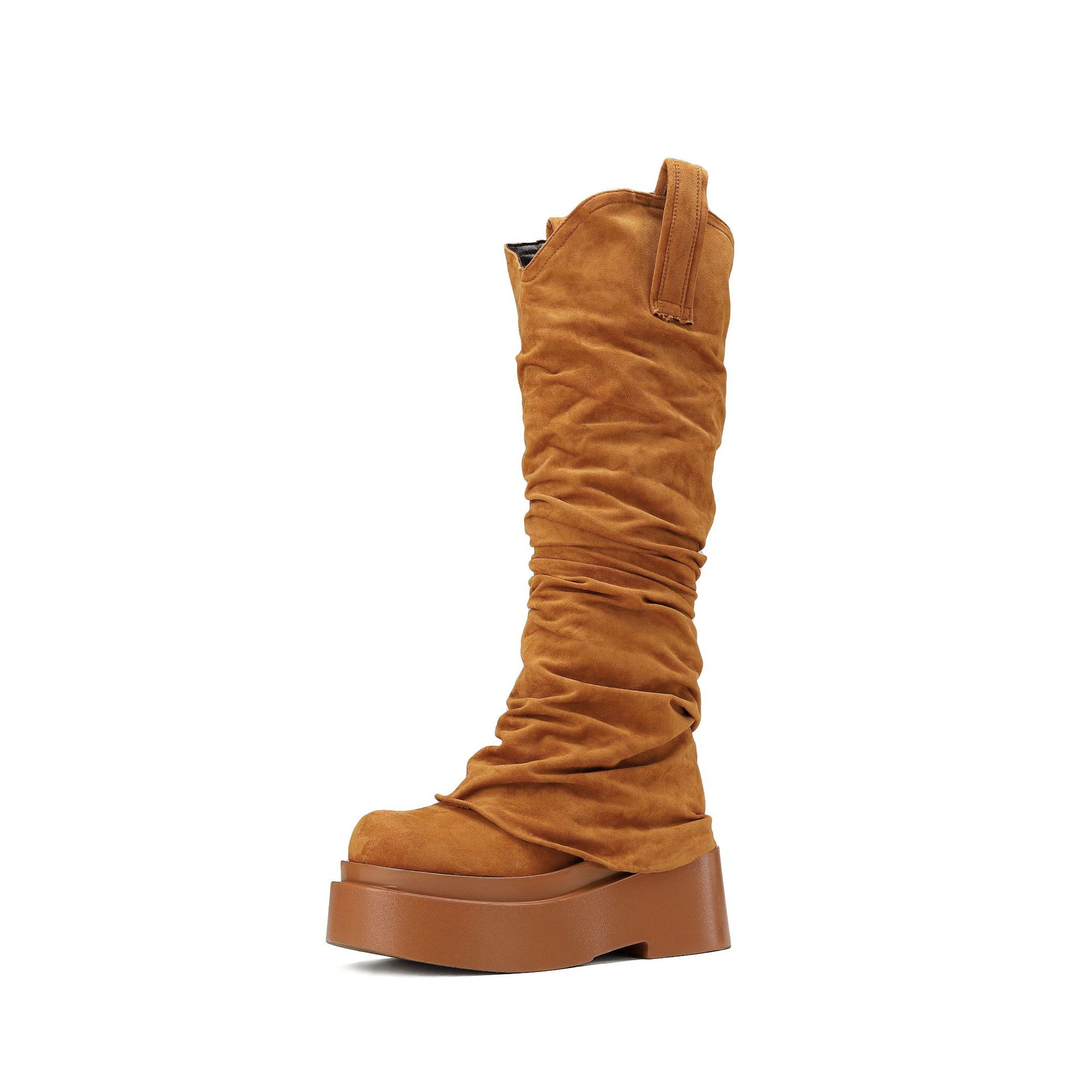 Women's Chunky Platform High Boots - European Style Suede Winter Boots -Women's Shoes- Melted Glam LLC