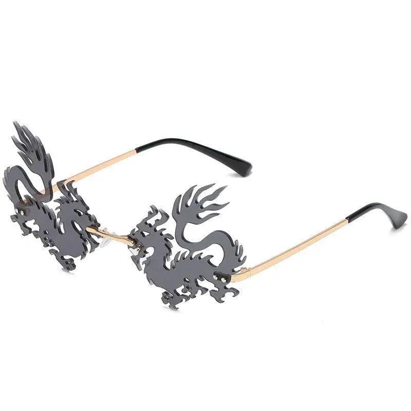 Elegant Unisex Rimless Sunglasses Women Fashion Unique Sun Glasses Design Black Red Bright Colors Perfect Gift -STIL32BE2EE- Melted Glam LLC