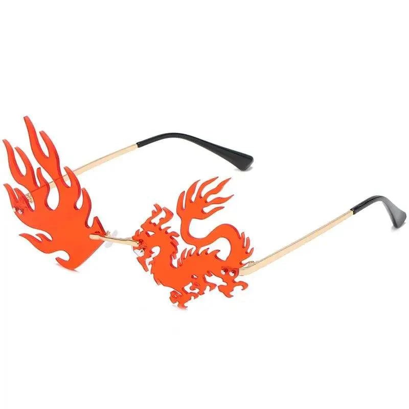 Elegant Unisex Rimless Sunglasses Women Fashion Unique Sun Glasses Design Black Red Bright Colors Perfect Gift -STIL32BE2EE- Melted Glam LLC