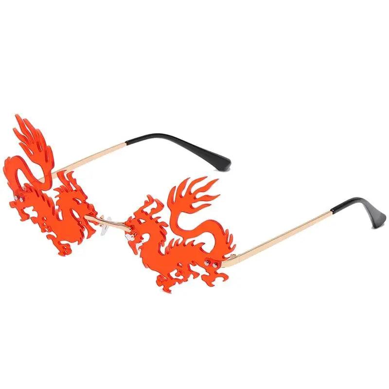 Elegant Unisex Rimless Sunglasses Women Fashion Unique Sun Glasses Design Black Red Bright Colors Perfect Gift -STIL32BE2EE- Melted Glam LLC