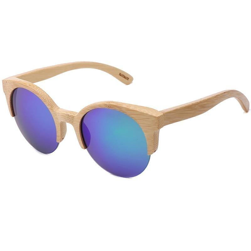 Elegant Wooden Design Classic Sunglasses Design Stylish Popular Wooden Sunglasses For Men & Women Round Bamboo Glasses Mirror Sun Glasses Retro Glasses -Sunglasses- Melted Glam LLC