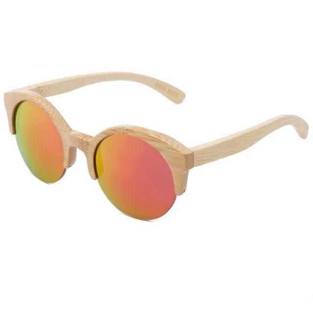 Elegant Wooden Design Classic Sunglasses Design Stylish Popular Wooden Sunglasses For Men & Women Round Bamboo Glasses Mirror Sun Glasses Retro Glasses -Sunglasses- Melted Glam LLC
