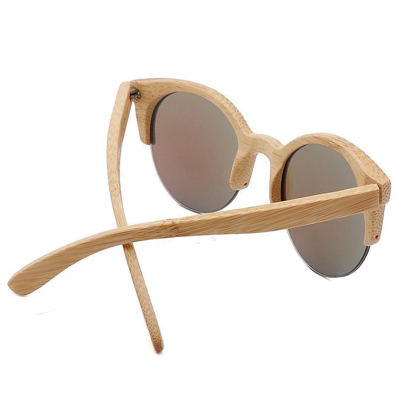 Elegant Wooden Design Classic Sunglasses Design Stylish Popular Wooden Sunglasses For Men & Women Round Bamboo Glasses Mirror Sun Glasses Retro Glasses -Sunglasses- Melted Glam LLC