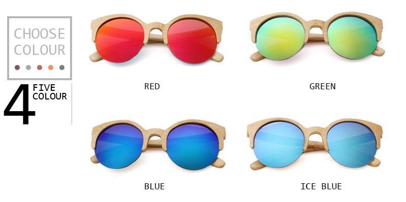 Elegant Wooden Design Classic Sunglasses Design Stylish Popular Wooden Sunglasses For Men & Women Round Bamboo Glasses Mirror Sun Glasses Retro Glasses -Sunglasses- Melted Glam LLC