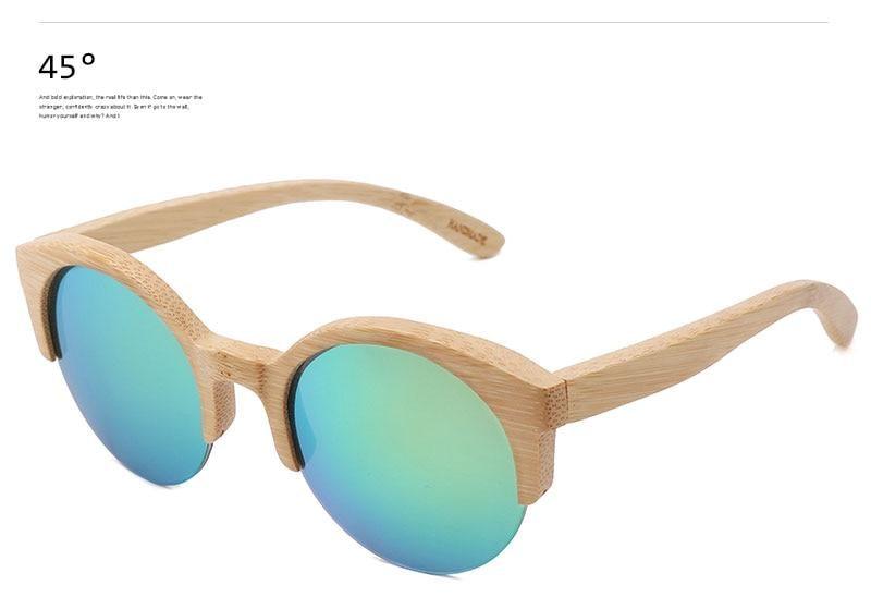 Elegant Wooden Design Classic Sunglasses Design Stylish Popular Wooden Sunglasses For Men & Women Round Bamboo Glasses Mirror Sun Glasses Retro Glasses -Sunglasses- Melted Glam LLC