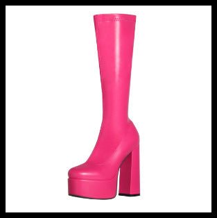 Women's Leopard Print Mid-Calf Boots - Chunky Heel Platform Boots with Waterproof Sole -Women's Shoes- Melted Glam LLC
