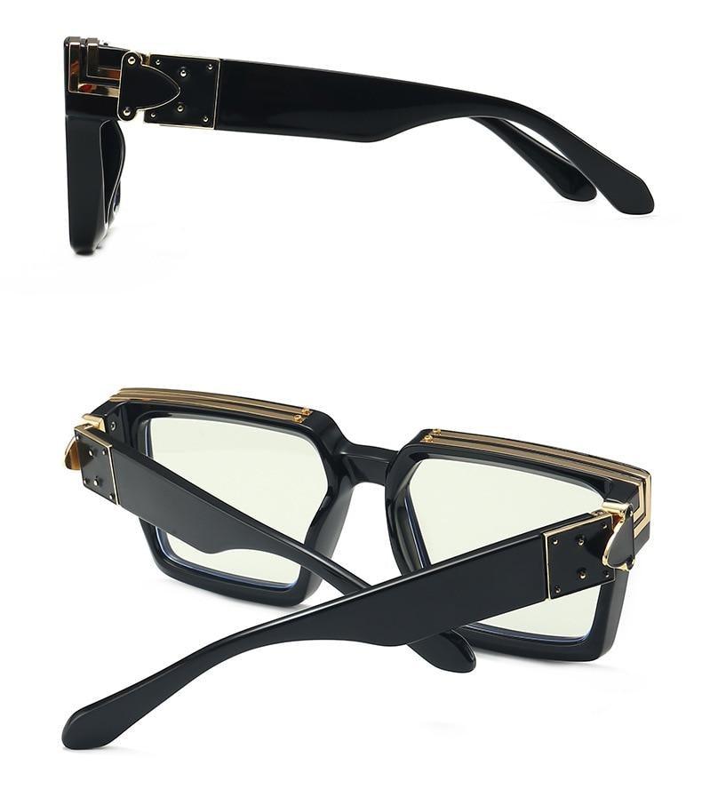 Fashion Black Design Stylish Sunglasses For Men & Women Square Shape Driving Eyewear Classic Luxury Style Sun Glasses For Men Women Anti Blue Light Sun Glasses For Summer -Sunglasses- Melted Glam LLC