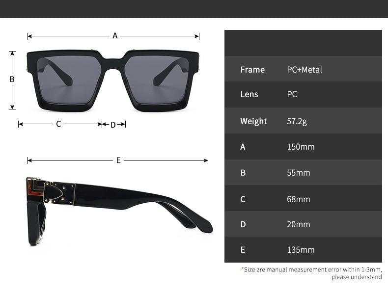 Fashion Black Design Stylish Sunglasses For Men & Women Square Shape Driving Eyewear Classic Luxury Style Sun Glasses For Men Women Anti Blue Light Sun Glasses For Summer -Sunglasses- Melted Glam LLC