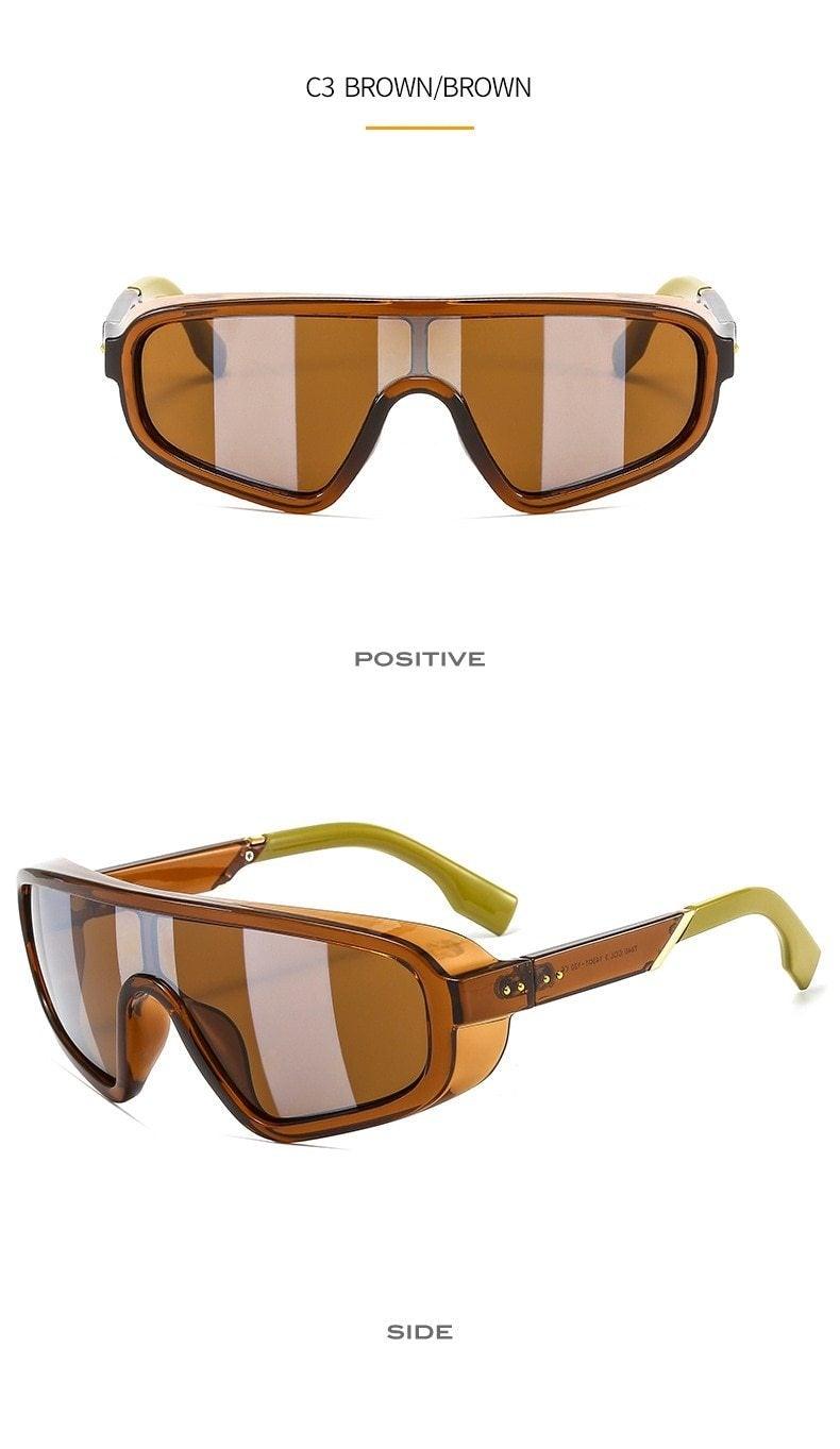 Fashionable Shield Visor Sunglasses Polarized Sunglasses Cycling Driving Windproof sun glasses For Women & Men Oversized Windproof Sun Glasses Colorful Frame Classic Decent Shades Sunglasses -Sunglasses- Melted Glam LLC