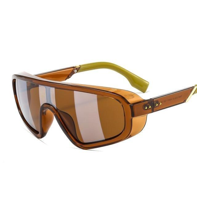 Fashionable Shield Visor Sunglasses Polarized Sunglasses Cycling Driving Windproof sun glasses For Women & Men Oversized Windproof Sun Glasses Colorful Frame Classic Decent Shades Sunglasses -Sunglasses- Melted Glam LLC