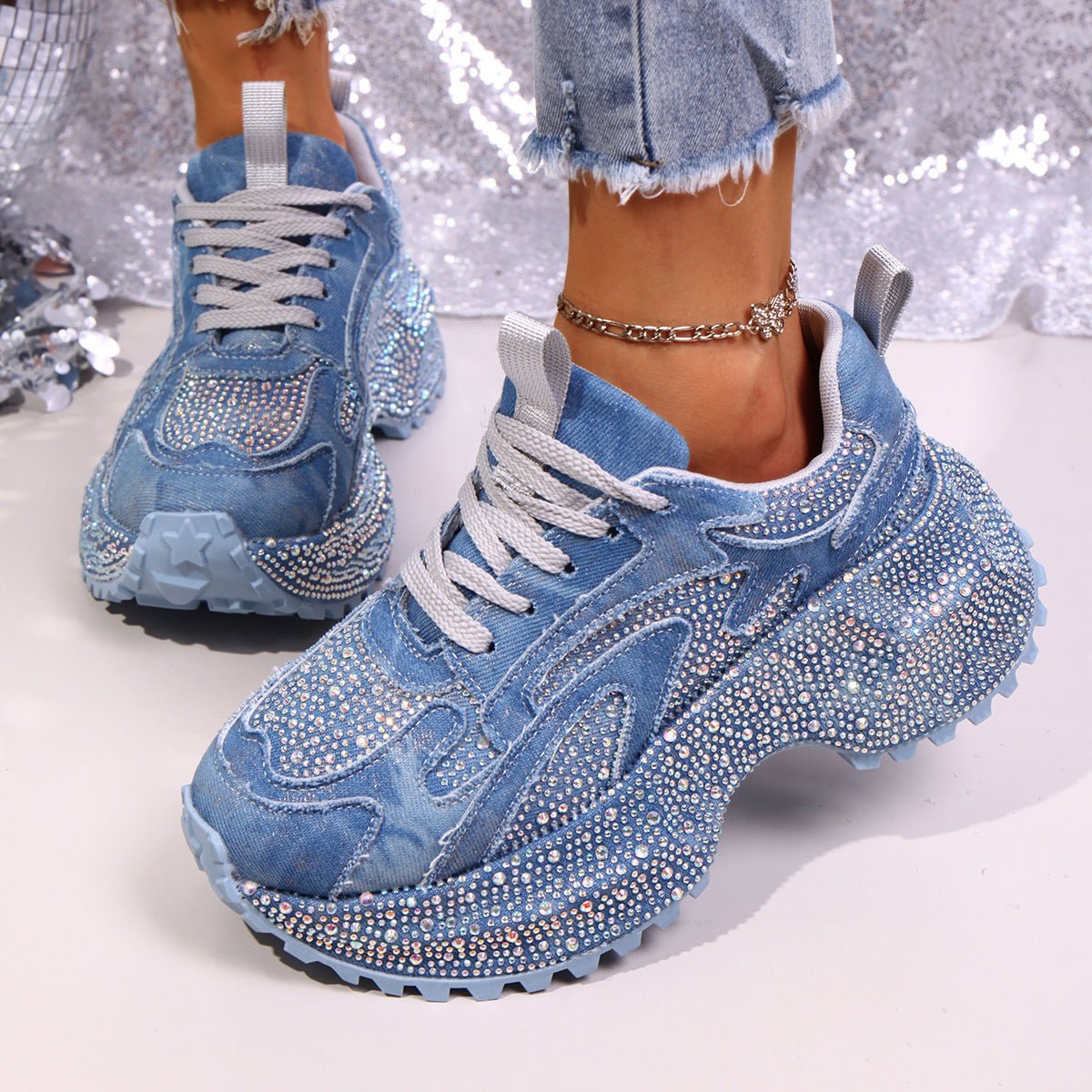 Women's Height-Increasing Platform Sneakers - Thick Sole Casual Shoes -Women's Shoes- Melted Glam LLC