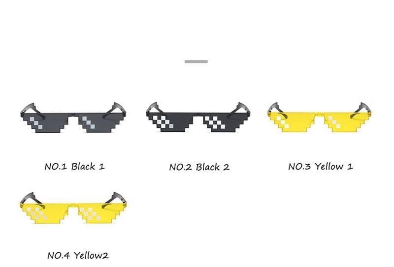 Funny Mosaic Sunglasses For Women New Elegant Vintage Small Frame Glasses For Lady New Retro Shape Metal Design Sunglasses, Men Women Glass 8 Bit Pixel Mosaic Glasses Photo Props Unisex Sunglass -Sunglasses- Melted Glam LLC