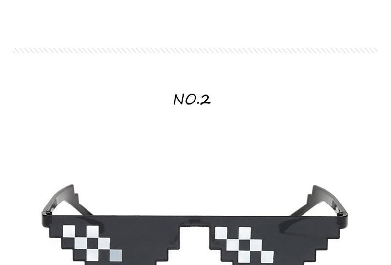 Funny Mosaic Sunglasses For Women New Elegant Vintage Small Frame Glasses For Lady New Retro Shape Metal Design Sunglasses, Men Women Glass 8 Bit Pixel Mosaic Glasses Photo Props Unisex Sunglass -Sunglasses- Melted Glam LLC