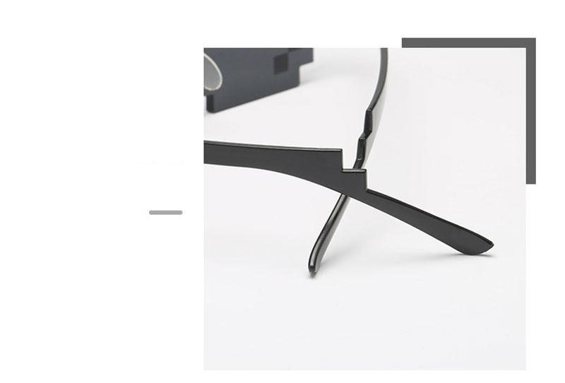 Funny Mosaic Sunglasses For Women New Elegant Vintage Small Frame Glasses For Lady New Retro Shape Metal Design Sunglasses, Men Women Glass 8 Bit Pixel Mosaic Glasses Photo Props Unisex Sunglass -Sunglasses- Melted Glam LLC